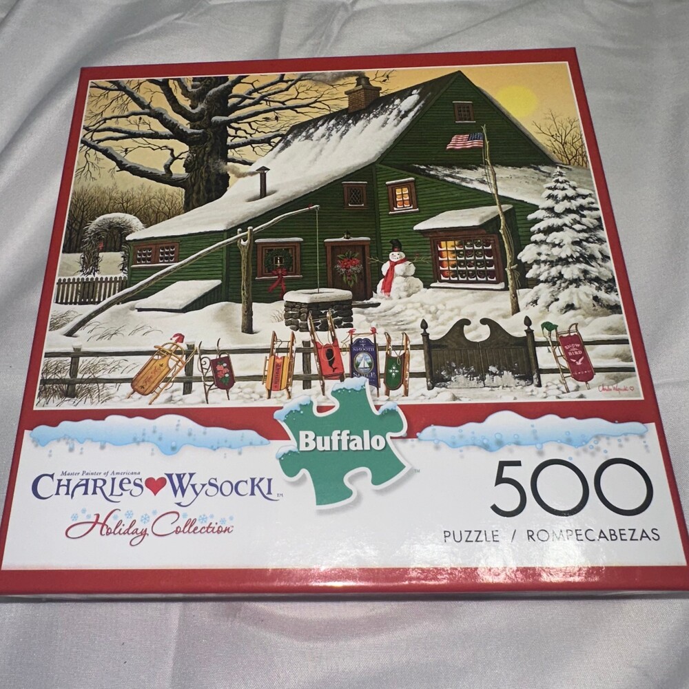Charles Wysocki Cocoa Break at Copperfields 500 Piece Puzzle Buffalo Unopened